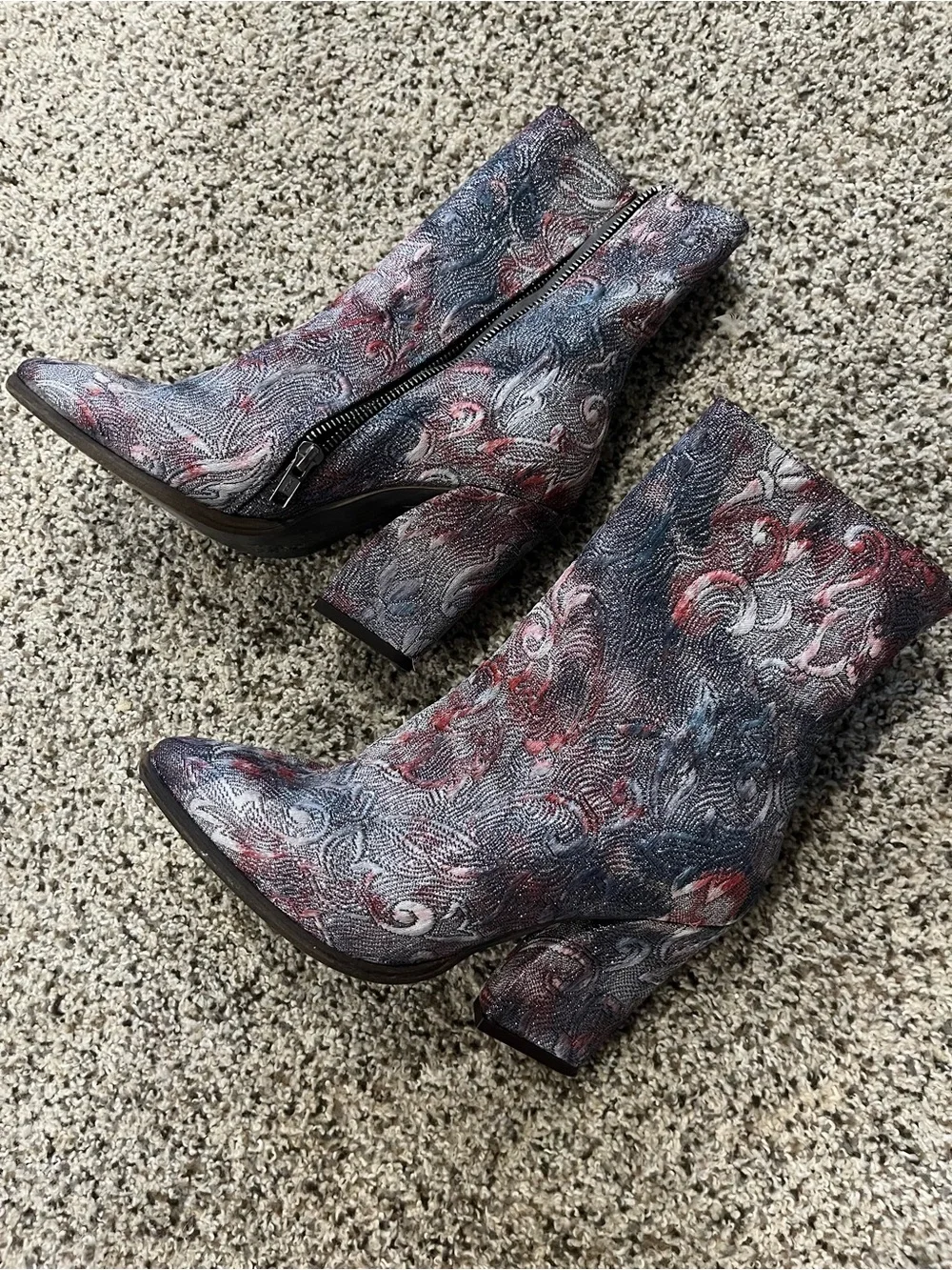 Jacquard Tapestry Glitter Boots Free People size 38